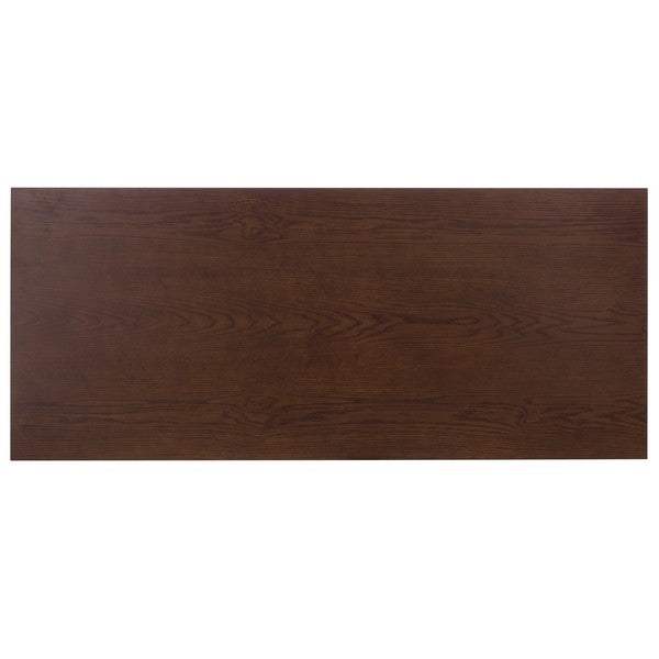 Francesco 4 Drawer Wood Desk in Walnut