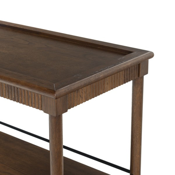 Donnabrielle Wood Bar Cart in Walnut