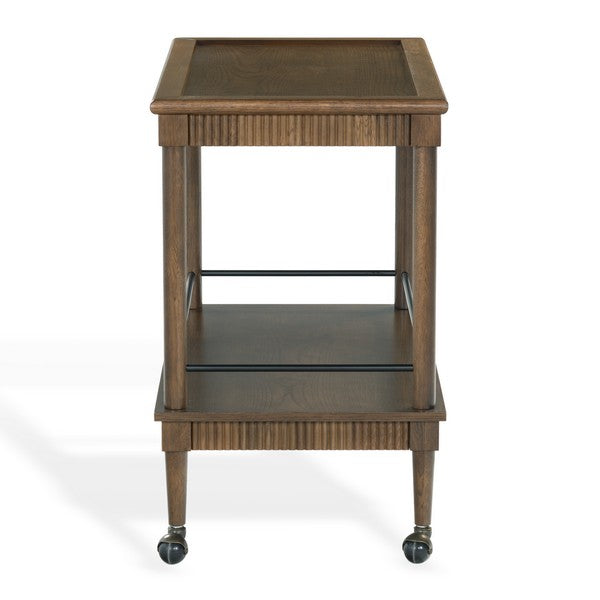 Donnabrielle Wood Bar Cart in Walnut