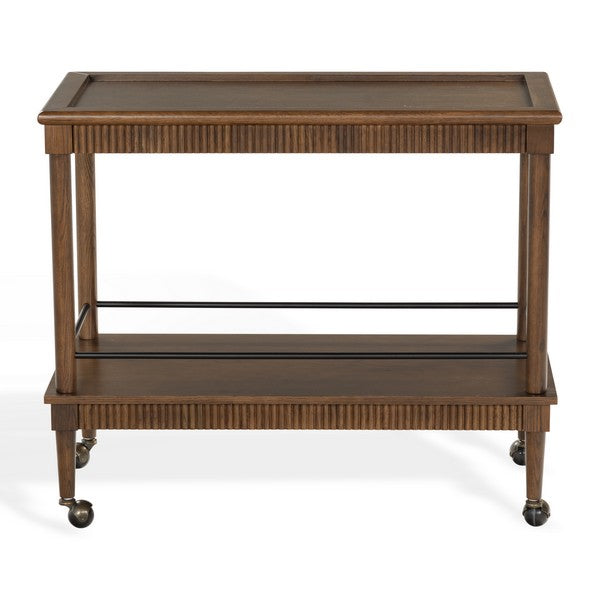 Donnabrielle Wood Bar Cart in Walnut