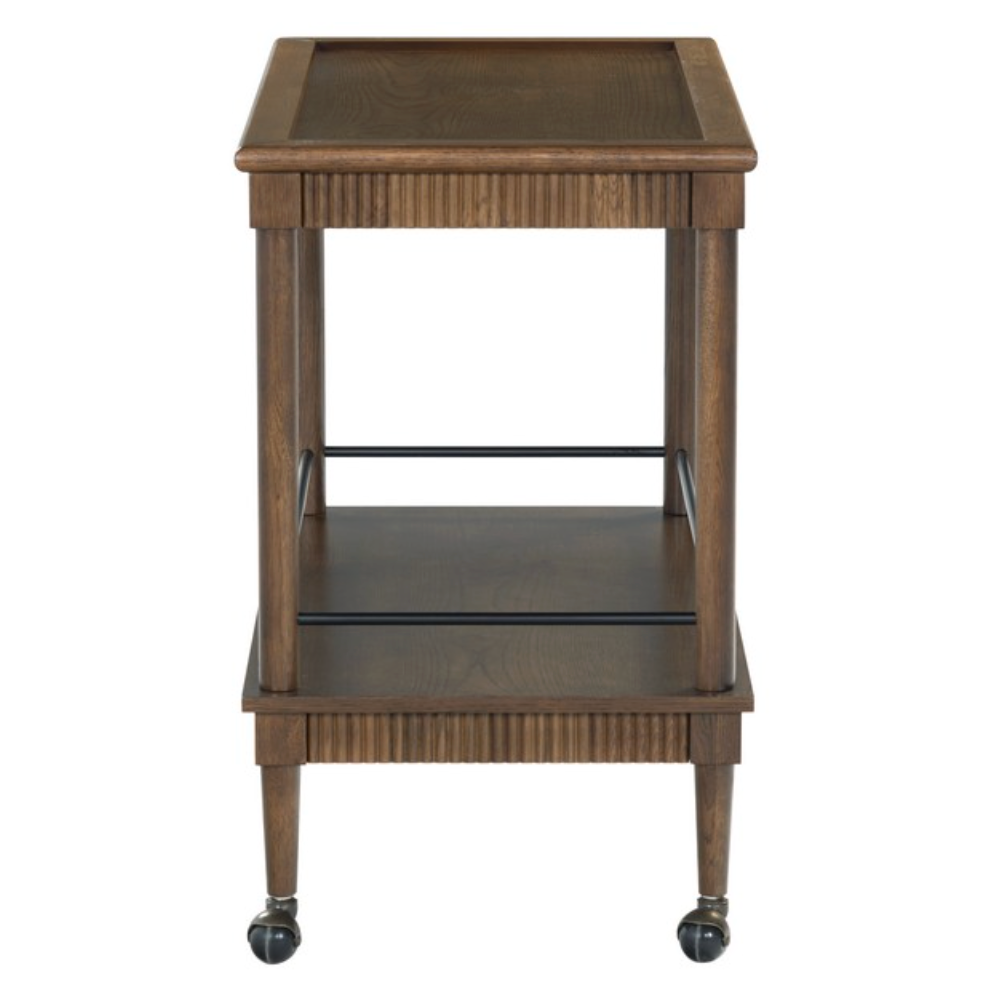 Donnabrielle Wood Bar Cart in Walnut