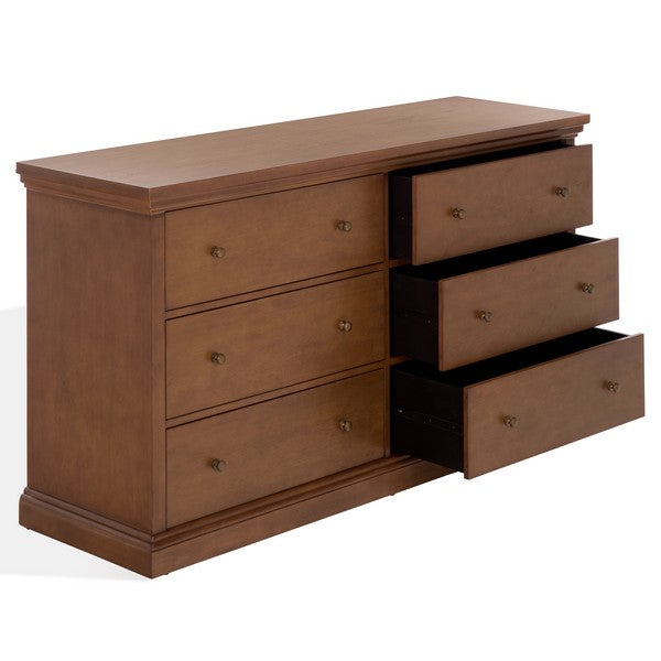 Lizzy 6 Drawer Dresser in Walnut