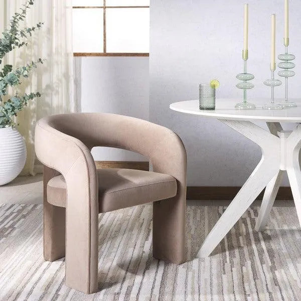 Catharia Velvet Dining Chair in Brown