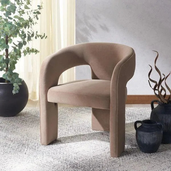 Catharia Velvet Dining Chair in Brown