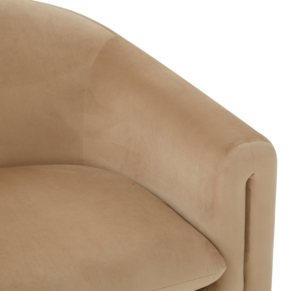 Laylette Velvet Accent Chair in Light Brown