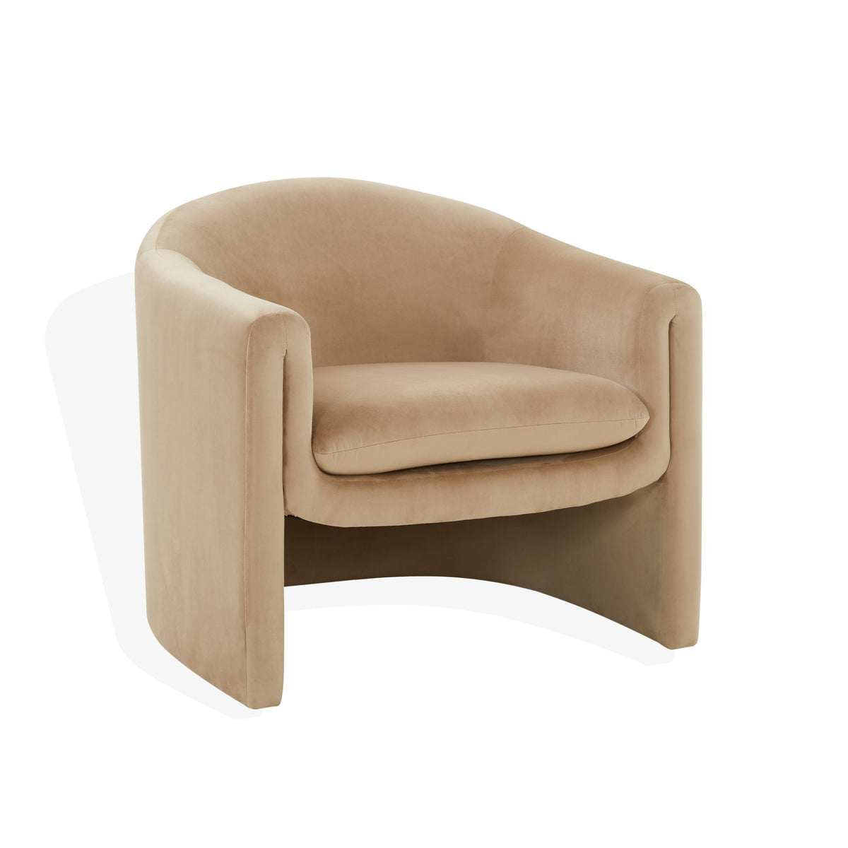 Laylette Velvet Accent Chair in Light Brown