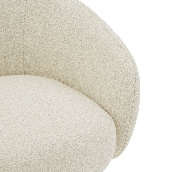Petryna Cream Boucle Swivel Accent Chair - The Mayfair Hall