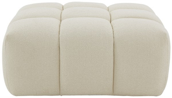 Petryna Cream Boucle Tufted Cocktail Ottoman