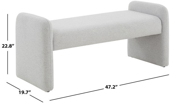 Patsy Light Grey Chiclet Bench - The Mayfair Hall