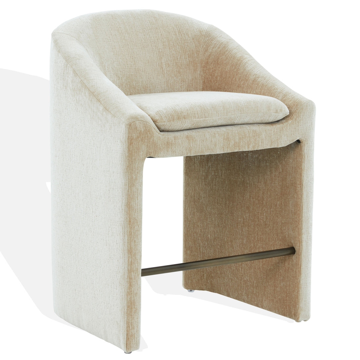 Kagan Chenille Counter Stool in Taupe