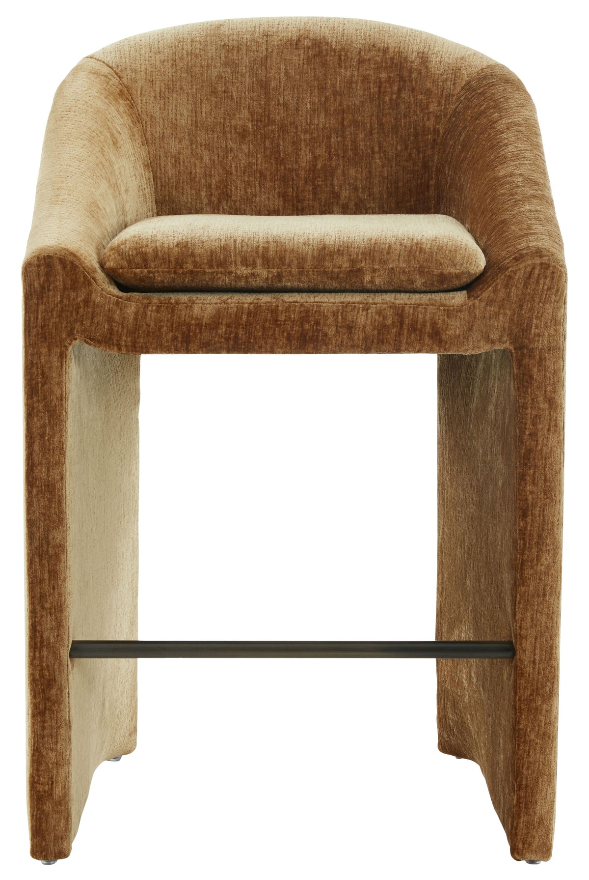 Kagan Chenille Barstool in Amber