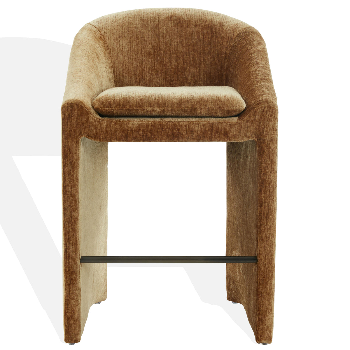 Kagan Chenille Barstool in Amber