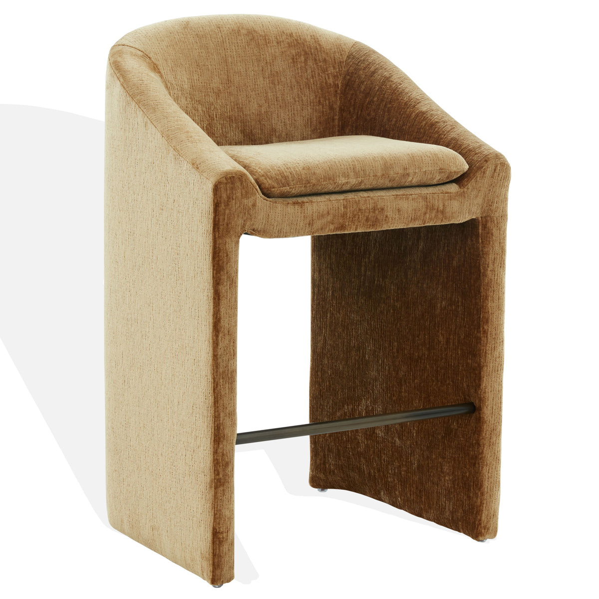 Kagan Chenille Barstool in Amber