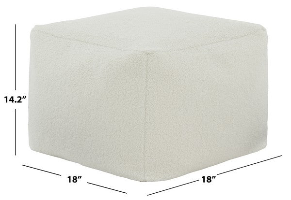 Samuels White Boucle Pouf - The Mayfair Hall