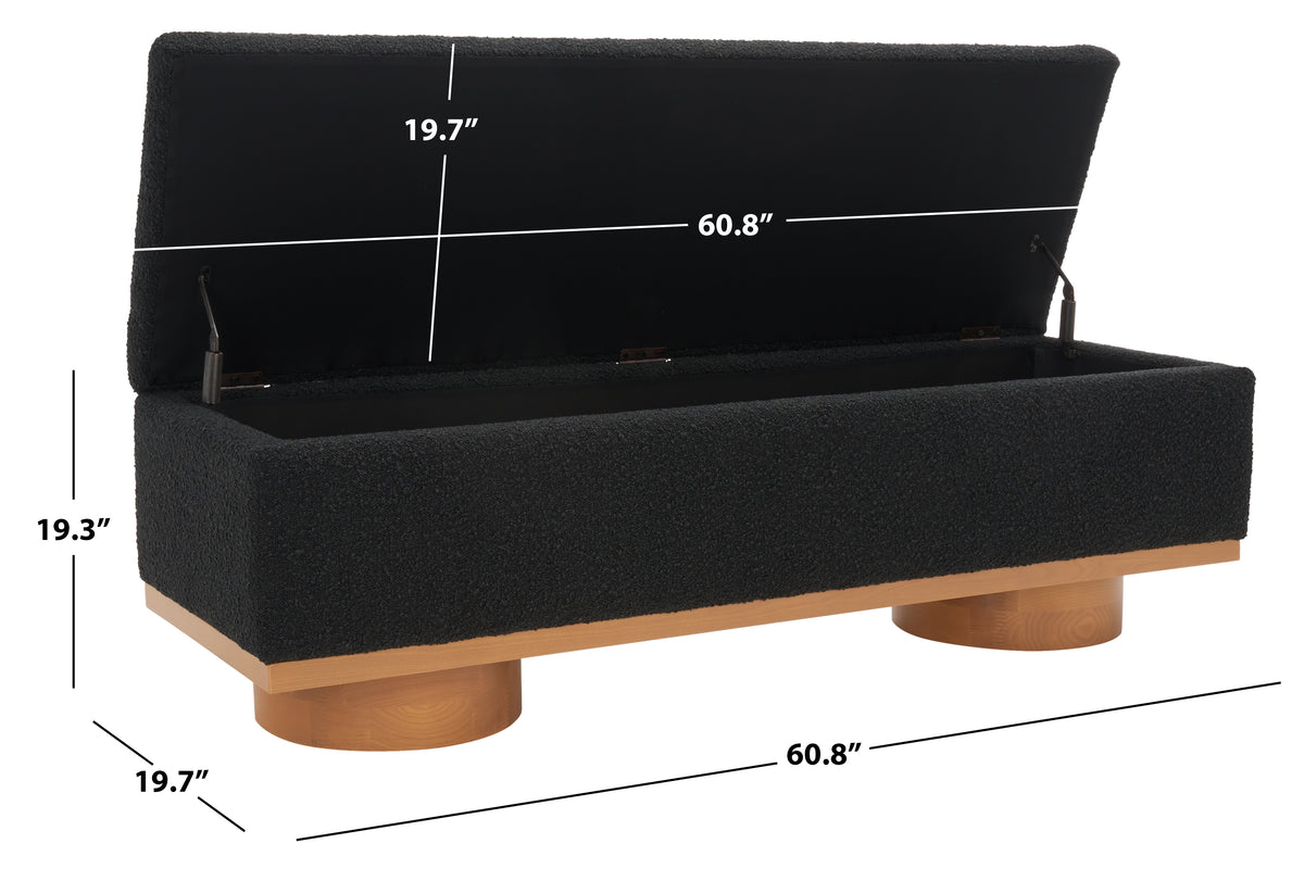 Vianna Boucle Bench in Black and Natural