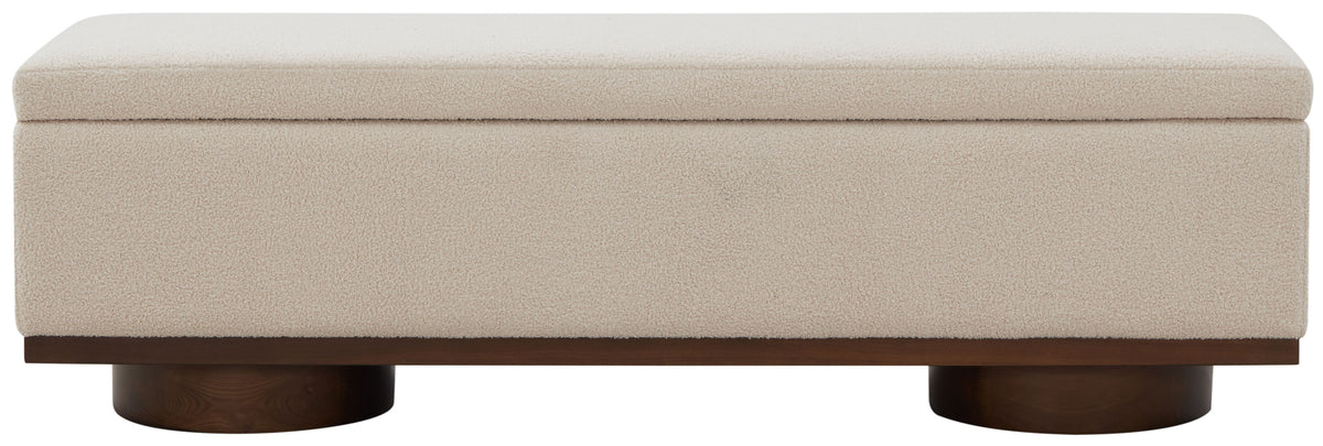 Vianna Teddy Storage Bench Sand in Walnut
