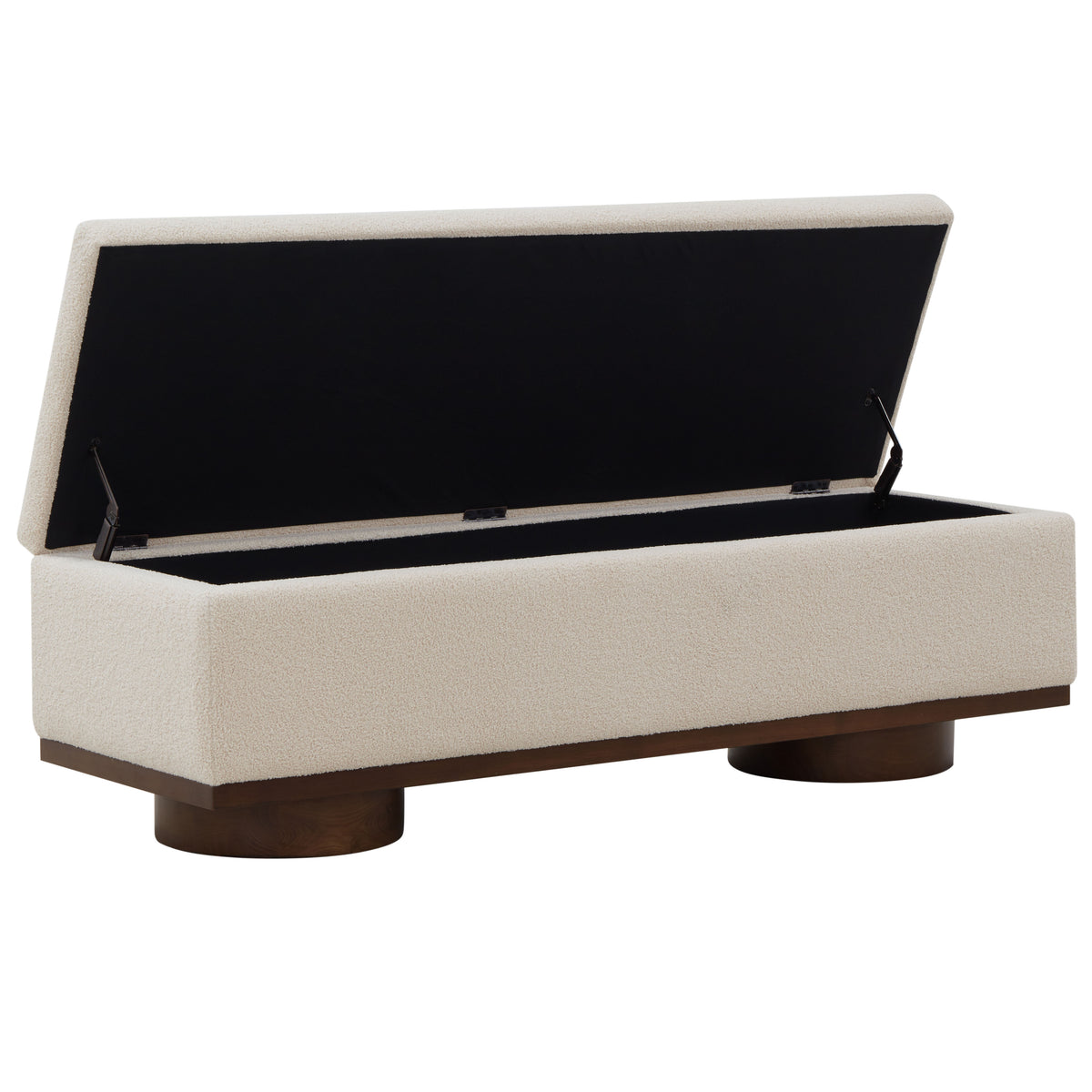 Vianna Teddy Storage Bench Sand in Walnut