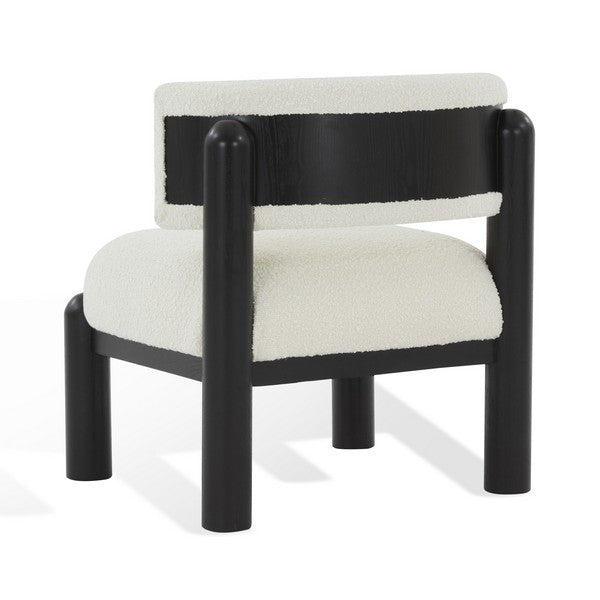 Rosabryna Ivory-Black Boucle Accent Chair - The Mayfair Hall