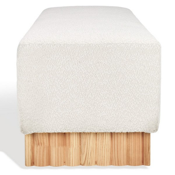 Tylie Ivory/Natural Boucle & Wood Bench - The Mayfair Hall