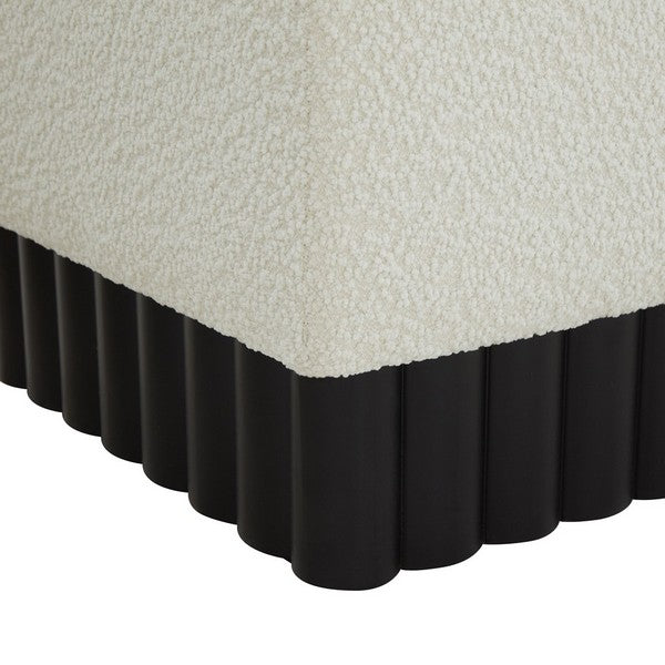 Tylie Ivory/Black Boucle & Wood Bench - The Mayfair Hall