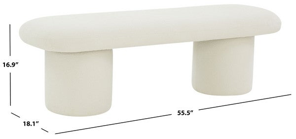 Cassandralee Ivory Boucle Bench - The Mayfair Hall