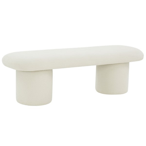 Cassandralee Ivory Boucle Bench - The Mayfair Hall