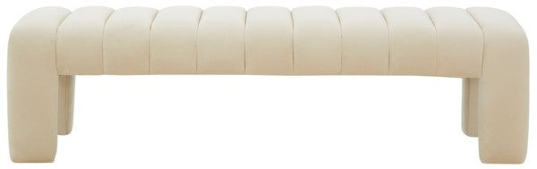 Bellisima Cream Channel Tufted Bench - The Mayfair Hall