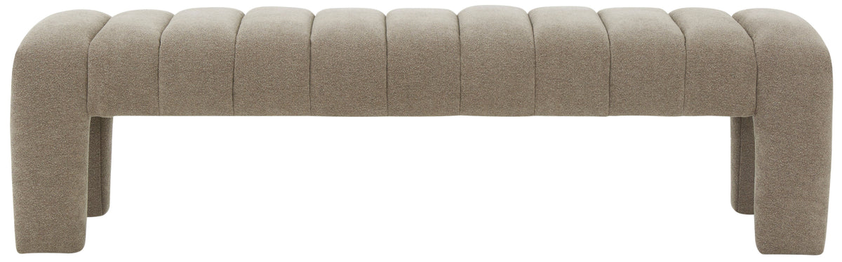 Bellisima Channel Tufted Bench in Taupe