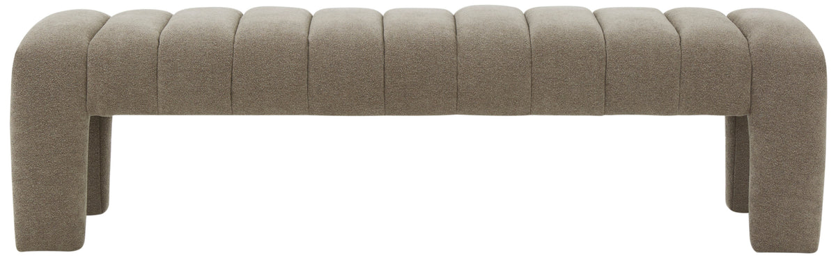 Bellisima Channel Tufted Bench in Taupe
