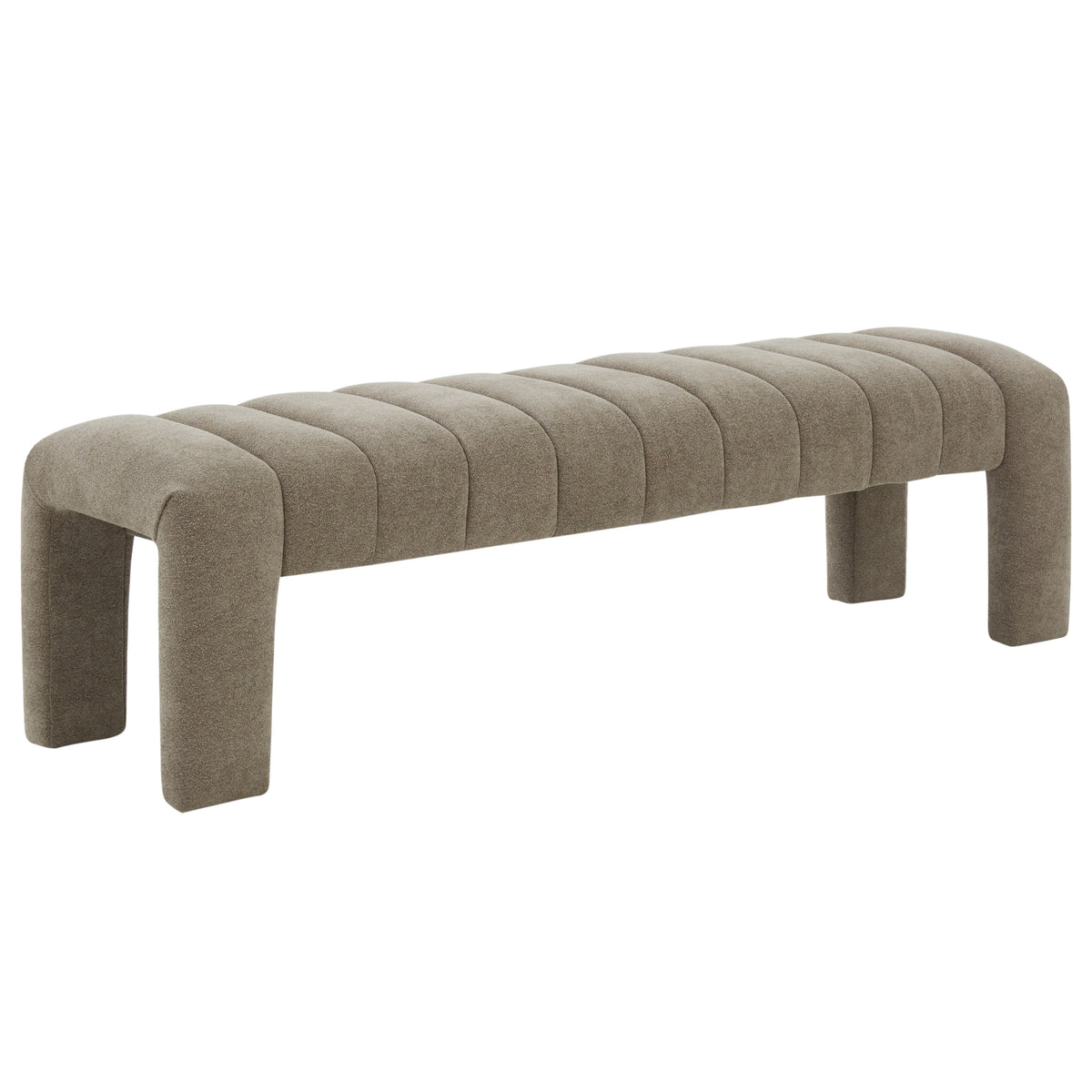 Bellisima Channel Tufted Bench in Taupe