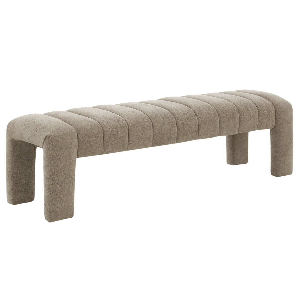 Bellisima Channel Tufted Bench in Taupe