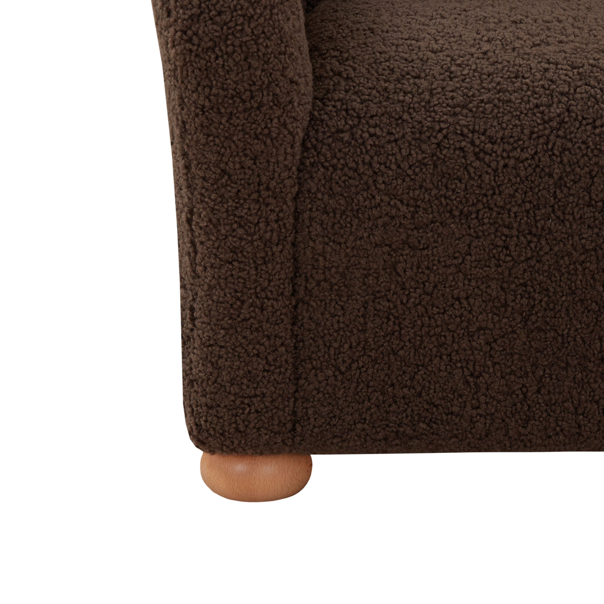 Galloway Wingback Teddy Accent Chair in Dark Brown and Natural