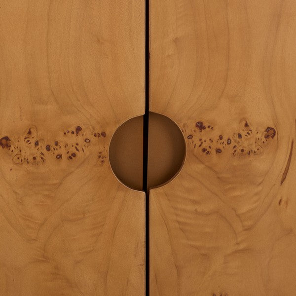 Tessly Burl Veneer Chest in Walnut Burl