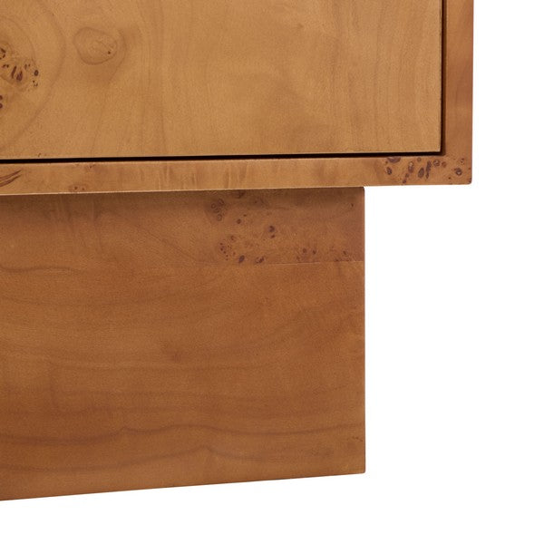 Tessly Burl Veneer Chest in Walnut Burl