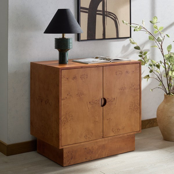 Tessly Burl Veneer Chest in Walnut Burl