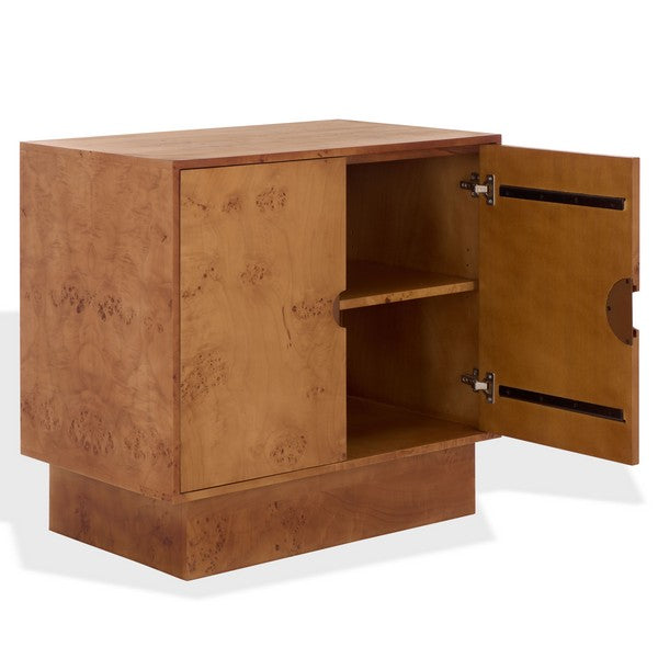 Tessly Burl Veneer Chest in Walnut Burl