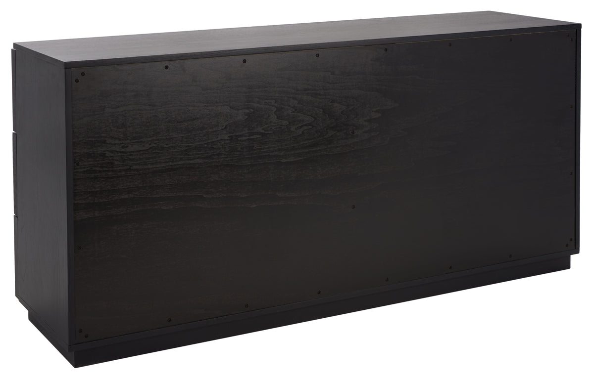 Zeus 6 Drawer Wood Dresser in Black