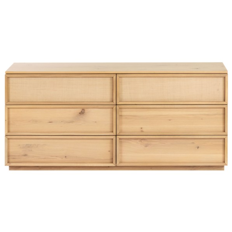 Zeus 6 Drawer Dresser in Natural