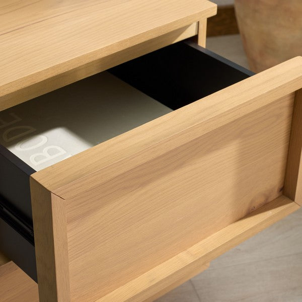 Zeus 2 Drawer Nightstand in Natural