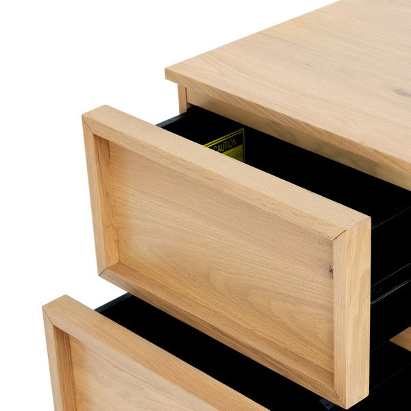 Zeus 2 Drawer Nightstand in Natural
