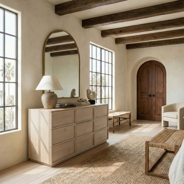 Zeus 9 Drawer Dresser in Light Gray