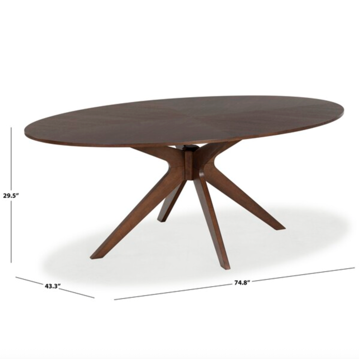 Hawkins Wood Oval Dining Table in Walnut