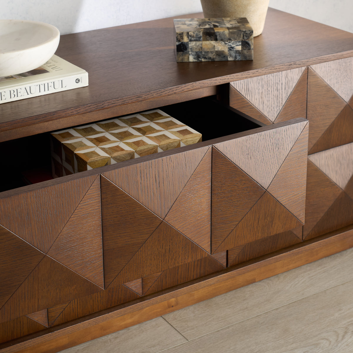 Patty 2 Door Wood Sideboard and Media Stand in Walnut