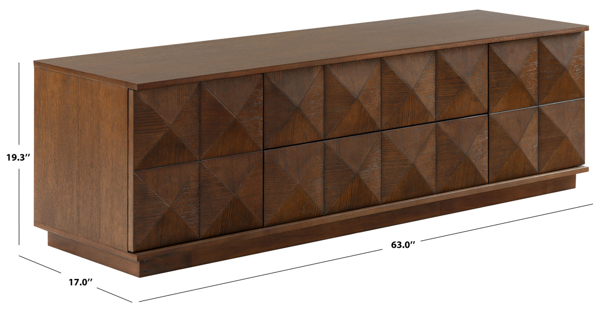 Patty 2 Door Wood Sideboard and Media Stand in Walnut
