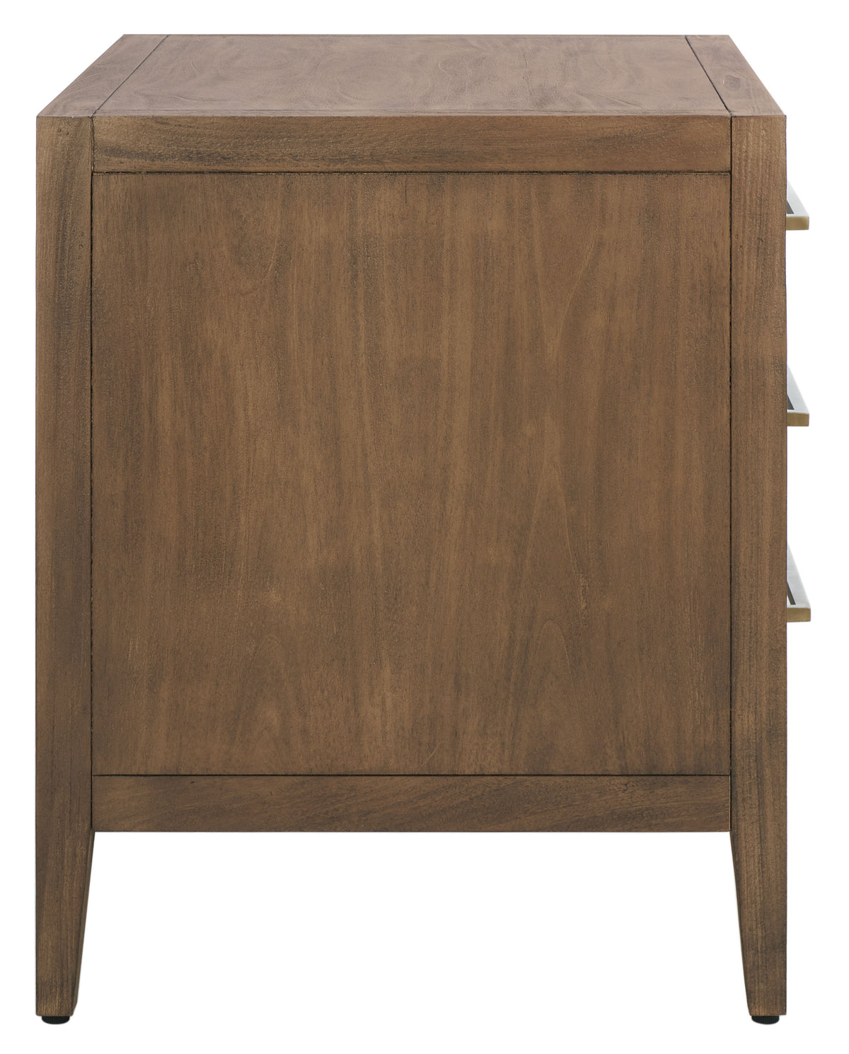 Ariella 3 Drawer Wood Nightstand in Brown