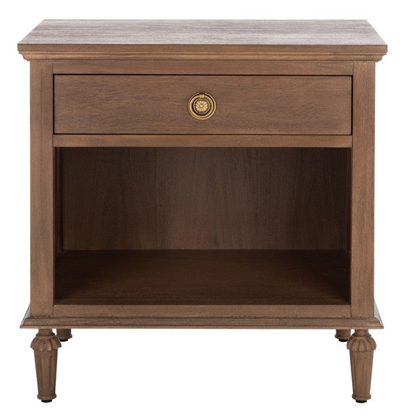 Lisabet 1 Drawer Wood Nightstand in Brown