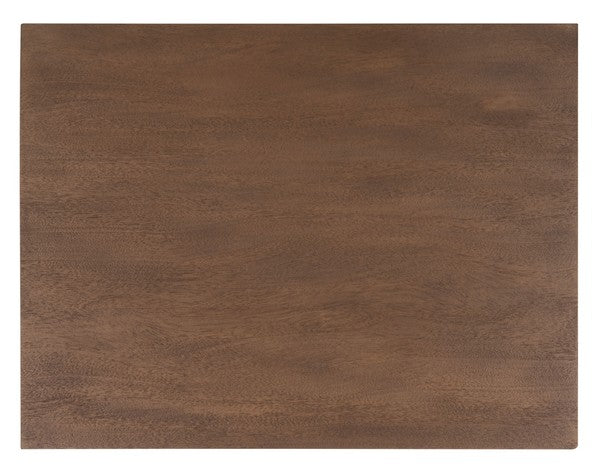 Lisabet 3 Drawer Wood Nightstand in Brown with Brass Ring Pulls