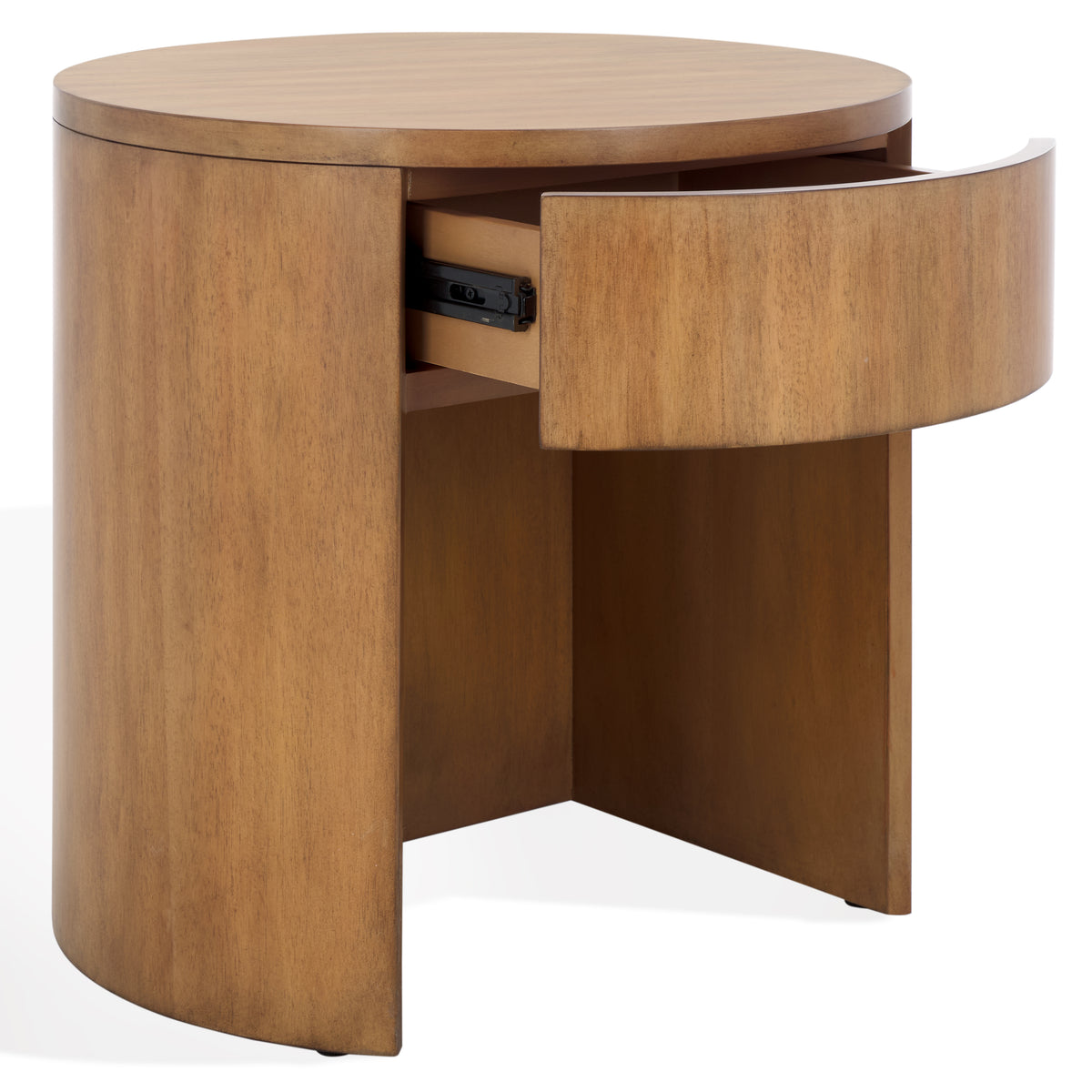Daiya Round 1 Drawer Wood Nightstand in Natural
