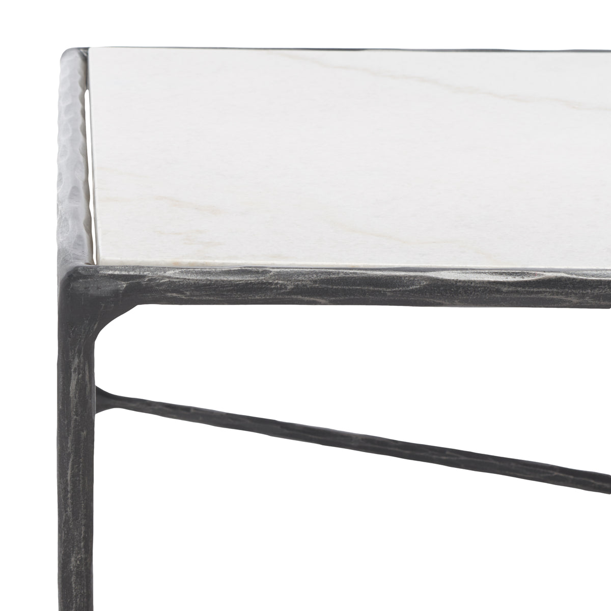 Jessa Rectangle Metal Coffee Table in Black and White