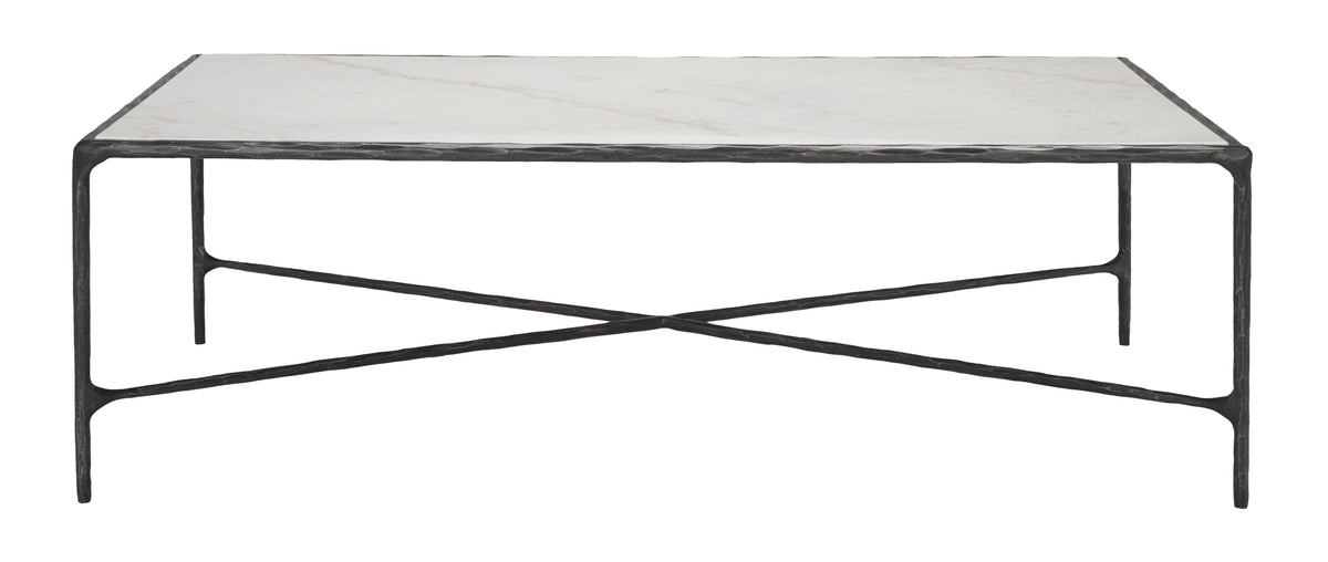 Jessa Rectangle Metal Coffee Table in Black and White